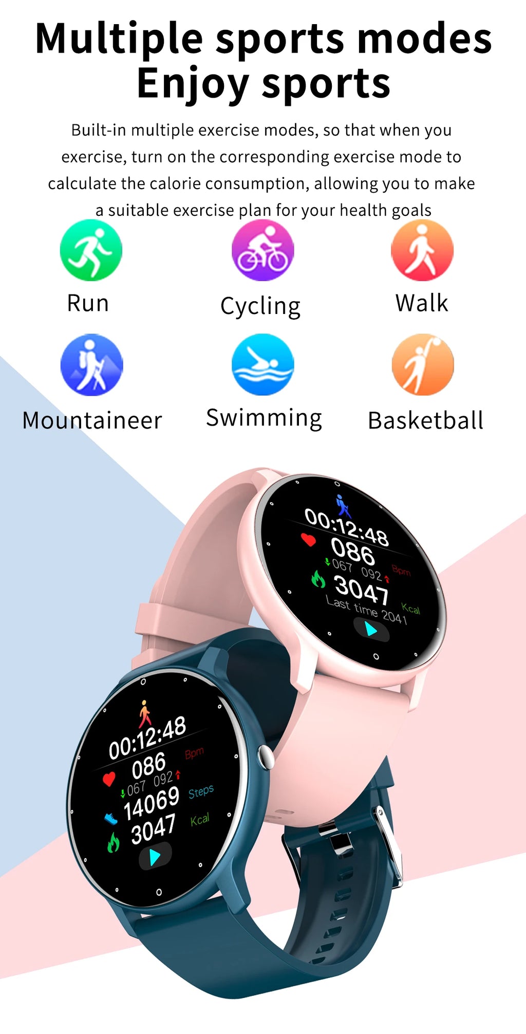 LIGE Smart Watch – Heart Rate, Fitness Tracker & Waterproof | Android & iOS