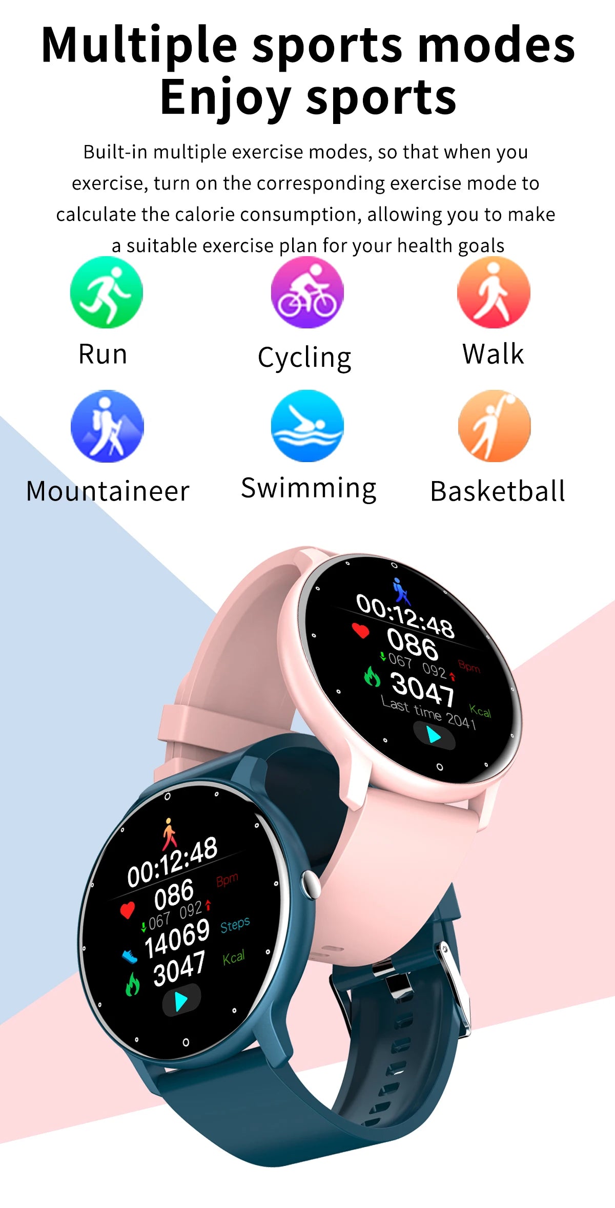LIGE Smart Watch – Heart Rate, Fitness Tracker & Waterproof | Android & iOS