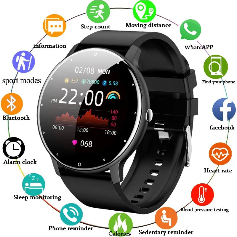 LIGE Smart Watch – Heart Rate, Fitness Tracker & Waterproof | Android & iOS